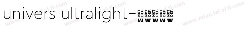 univers ultralight字体转换